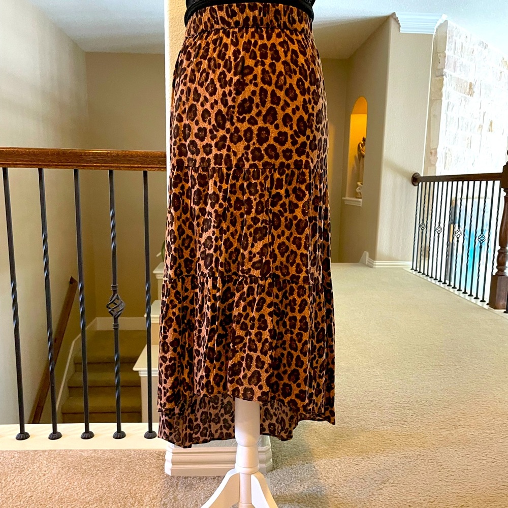 H&M leopard maxi skirt